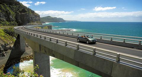 Driving the beautiful Sea Cliff Bridge, NSW South Coast Sea Cliff Bridge, NSW South Coast